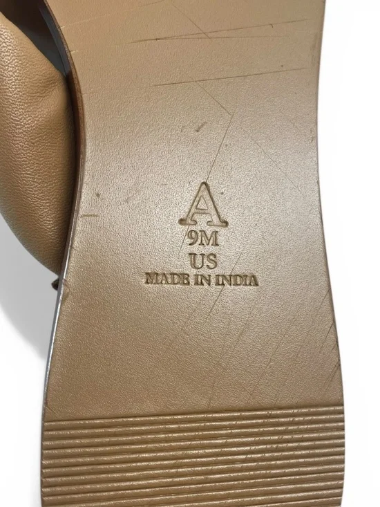 Maeve x Anthropologie Leather Puffy Knotted Thong Sandals in Tan size 9 - Picture 5 of 6